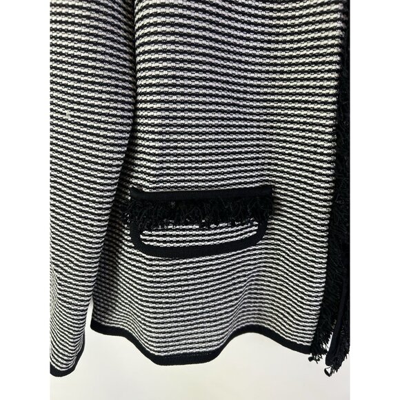 Exclusively MISOOK Houndstooth Fringe Acrylic Knit Blazer Jacket - Picture 5 of 7